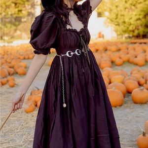 Gently worn XXS Selkie black midi dress